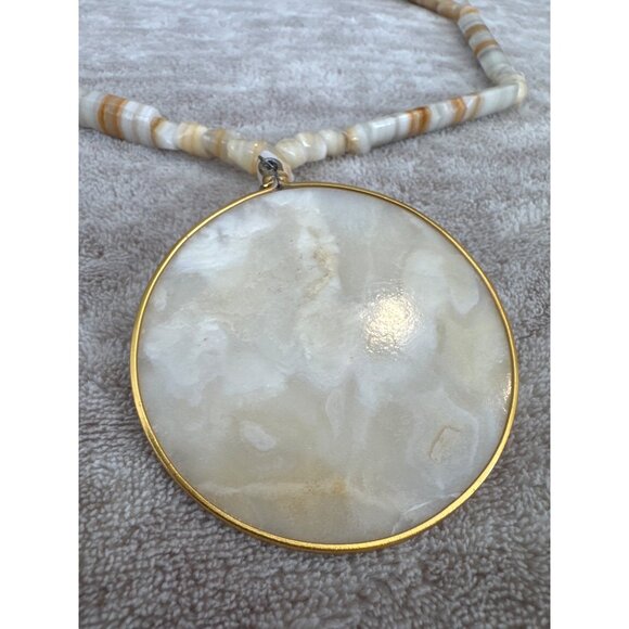 Vintage Aztec Sun Pendant Beaded Necklace Hand Carved - Picture 8 of 8